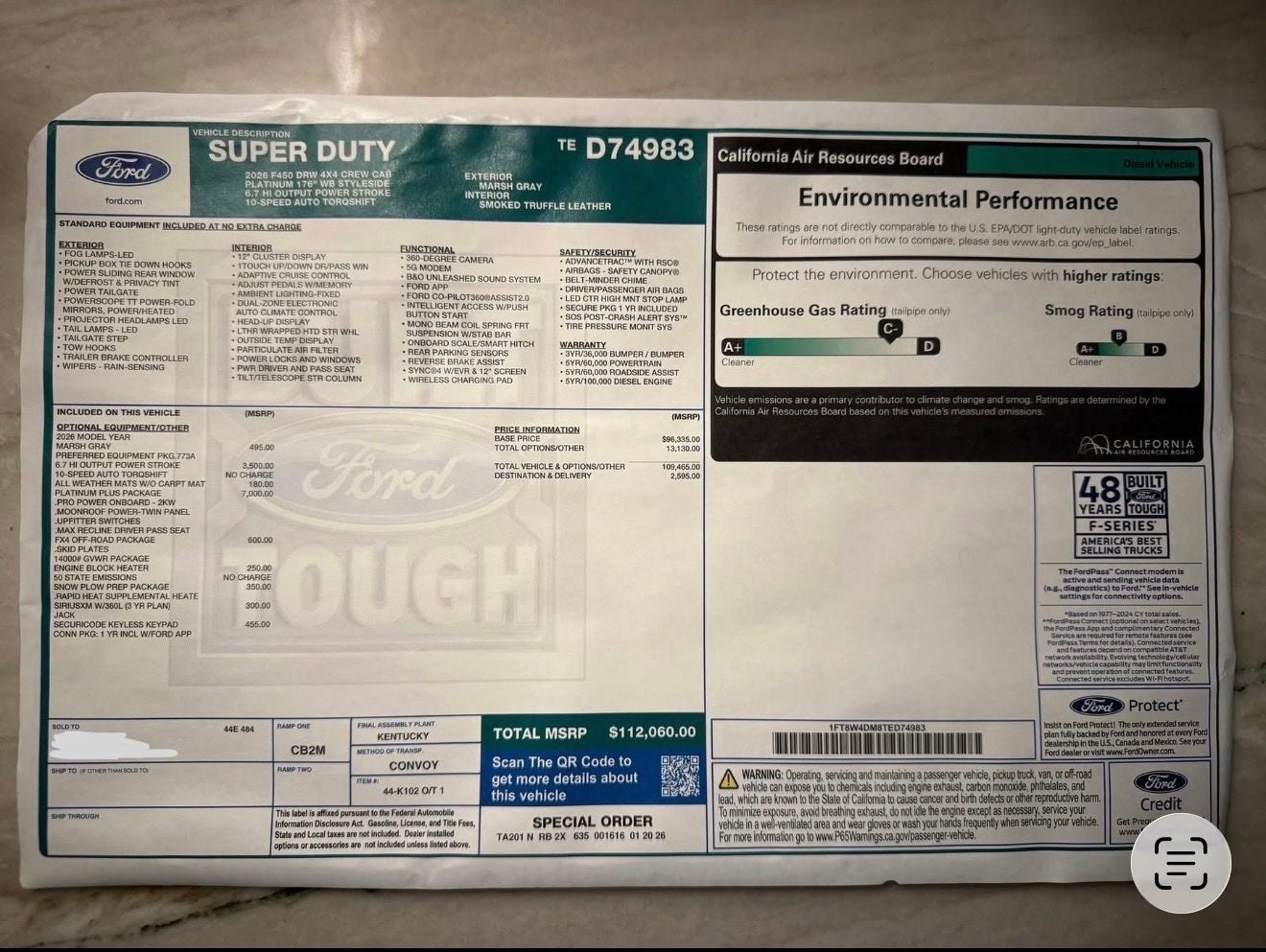 2026 Ford F-450SD Platinum DRW