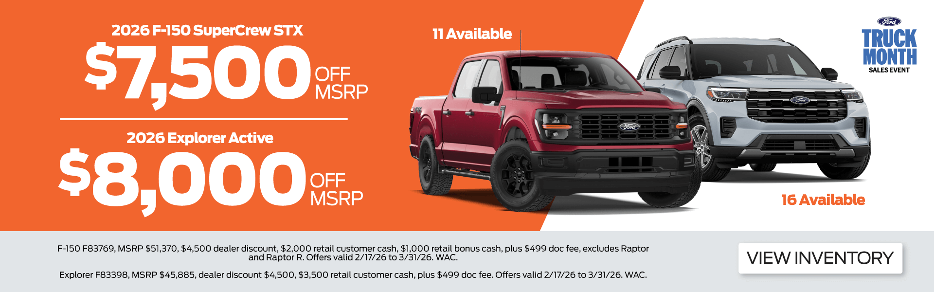 Shop Discounts on 2026 F-150 and Explorer