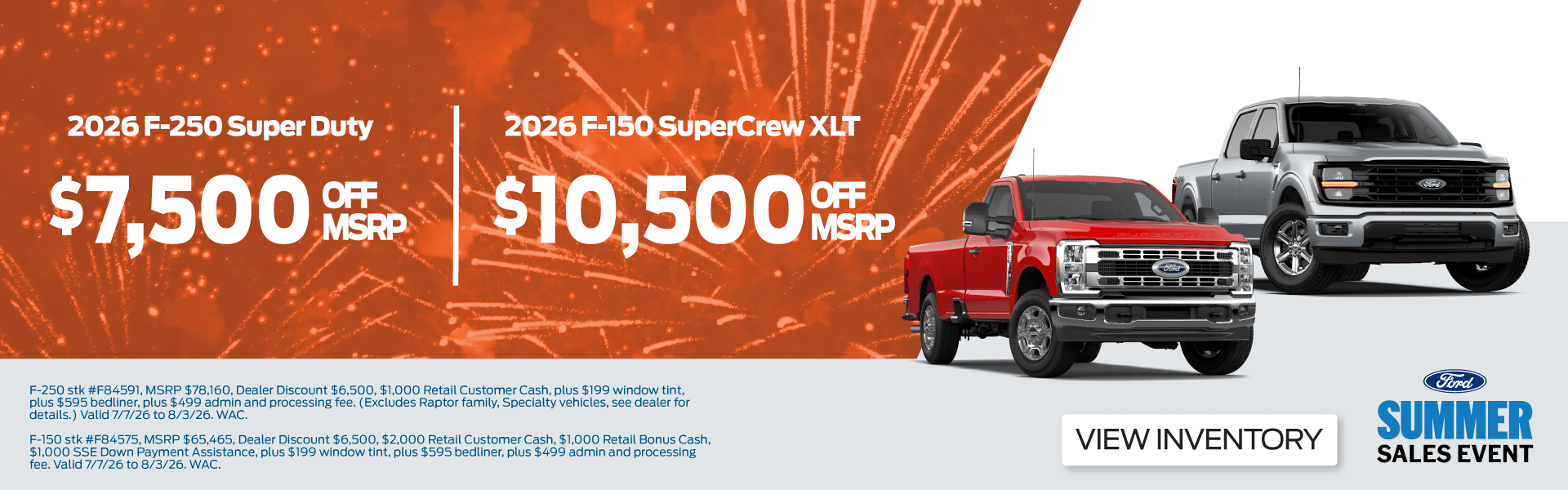 Discounts on new 2026 F-150 and F-250